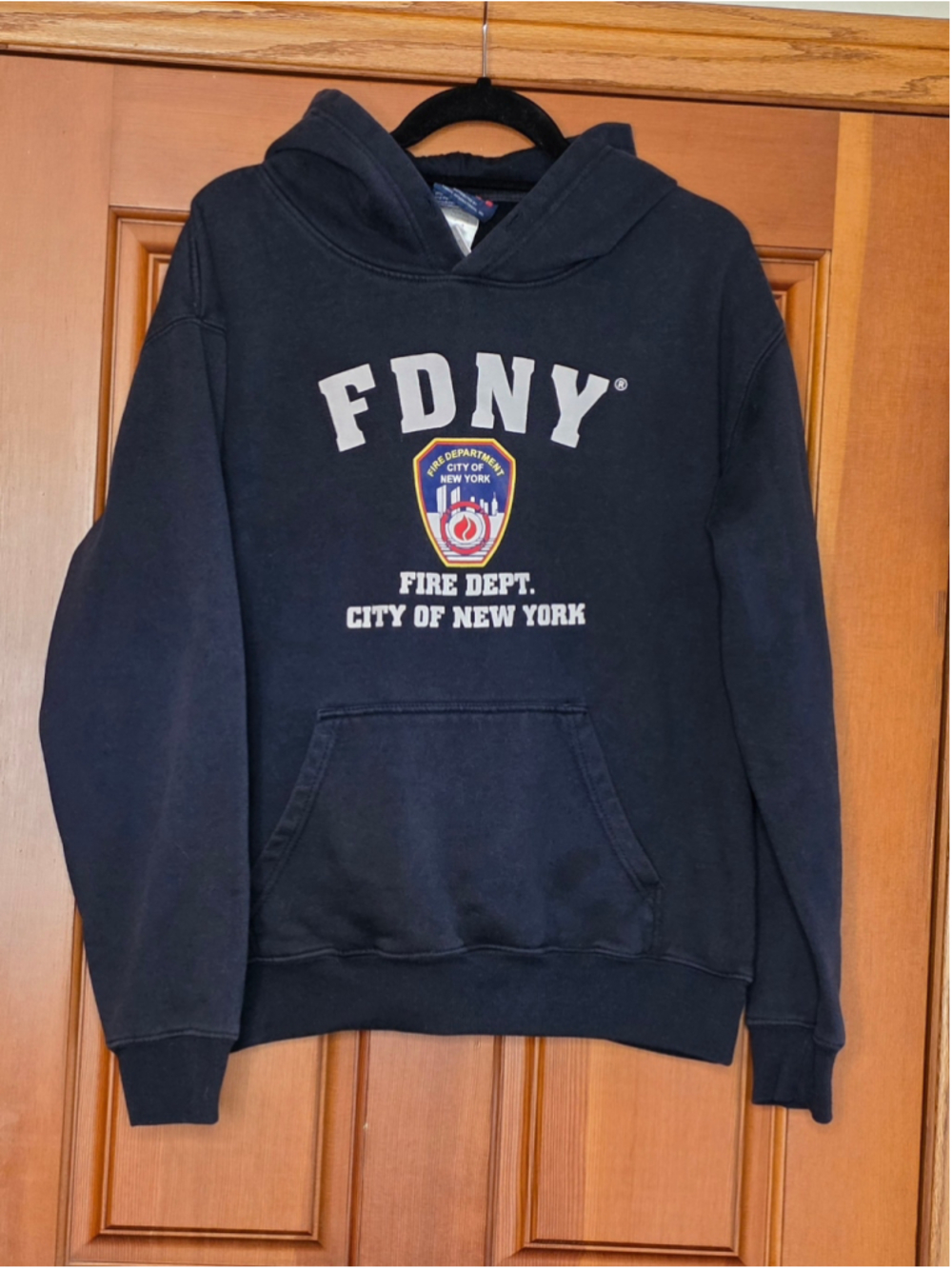 Men's FDNY Hoodie Sweatshirt Size M Black White